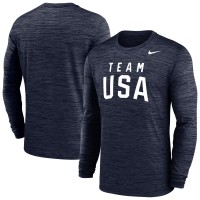 Футболка Team USA Nike Training Velocity Long Sleeve Performance - Navy