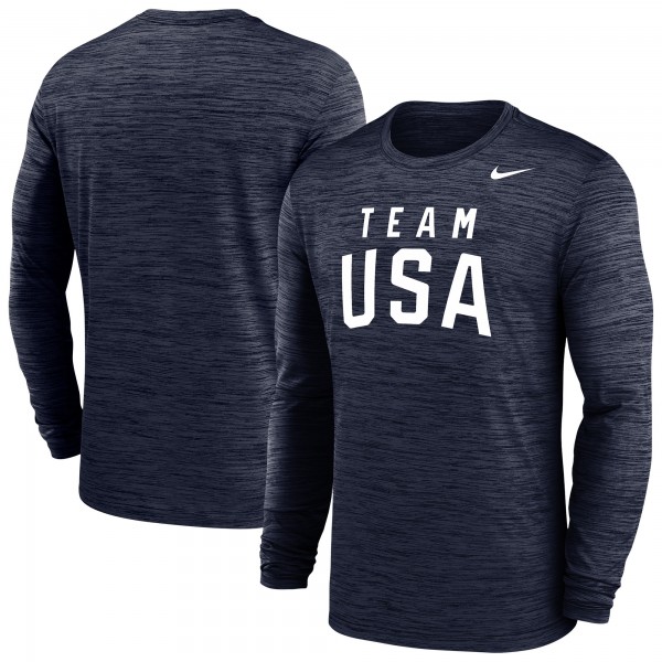Футболка Team USA Nike Training Velocity Long Sleeve Performance - Navy
