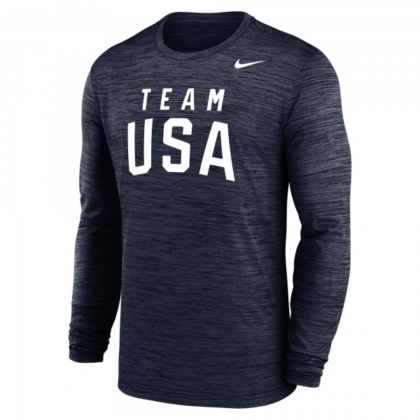 Футболка Team USA Nike Training Velocity Long Sleeve Performance - Navy