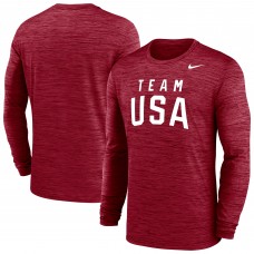 Футболка Team USA Nike Training Velocity Long Sleeve Performance - Red