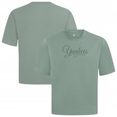 New York Yankees Levelwear Green Ethereal Oversized Luxe Signature Knit T-Shirt