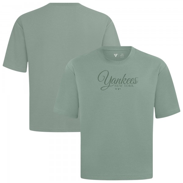 New York Yankees Levelwear Green Ethereal Oversized Luxe Signature Knit T-Shirt