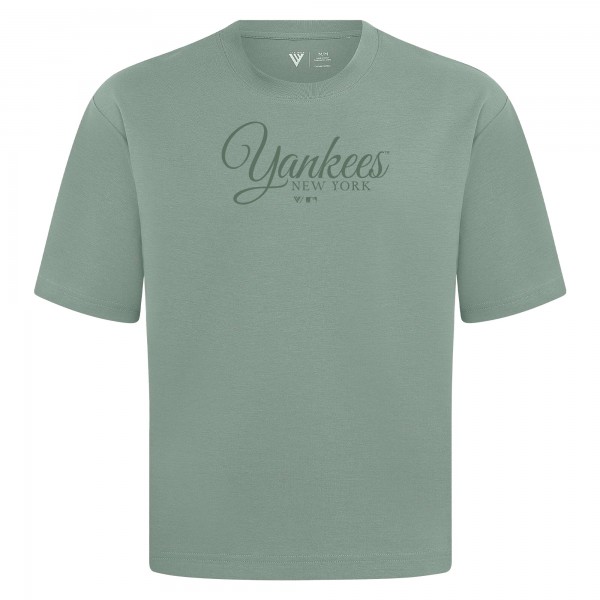 New York Yankees Levelwear Green Ethereal Oversized Luxe Signature Knit T-Shirt