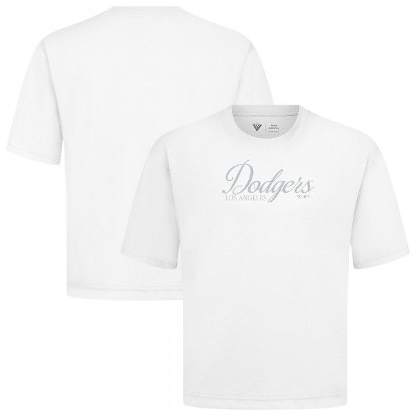 Los Angeles Dodgers Levelwear White Ethereal Oversized Luxe Signature Knit T-Shirt