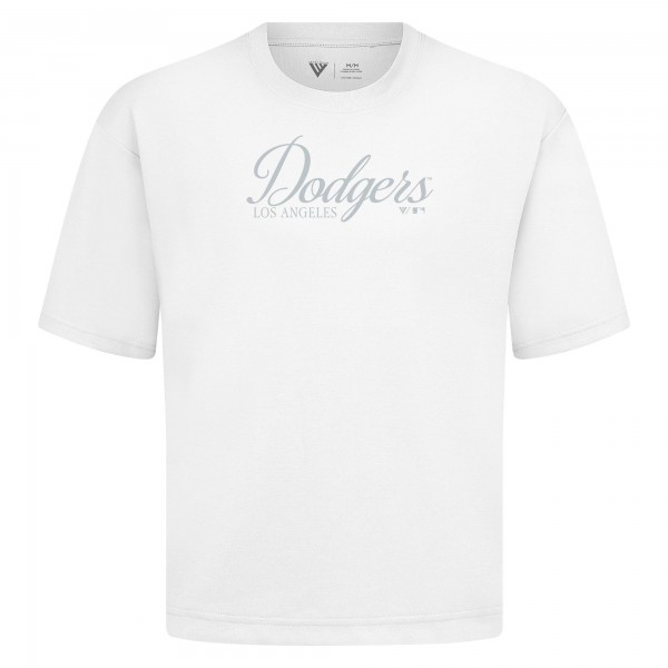 Los Angeles Dodgers Levelwear White Ethereal Oversized Luxe Signature Knit T-Shirt