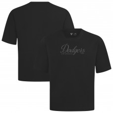 Los Angeles Dodgers Levelwear Black Ethereal Oversized Luxe Signature Knit T-Shirt