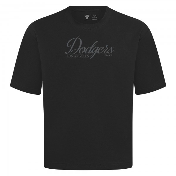 Los Angeles Dodgers Levelwear Black Ethereal Oversized Luxe Signature Knit T-Shirt