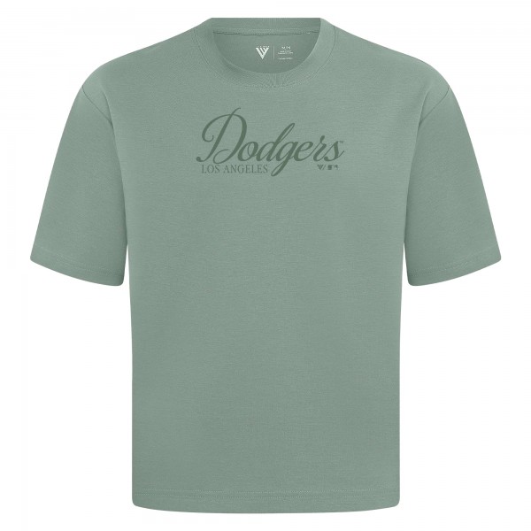 Los Angeles Dodgers Levelwear Green Ethereal Oversized Luxe Signature Knit T-Shirt