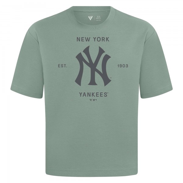 New York Yankees Levelwear Green Crossway Oversized Luxe Signature Knit T-Shirt