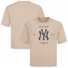 New York Yankees Levelwear Khaki Crossway Oversized Luxe Signature Knit T-Shirt