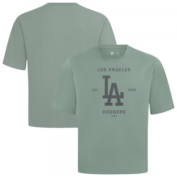 Los Angeles Dodgers Levelwear Green Crossway Oversized Luxe Signature Knit T-Shirt