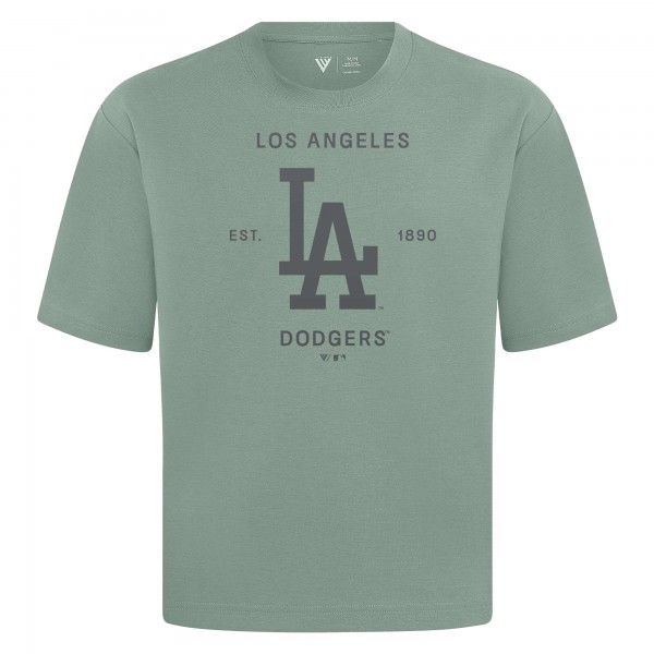 Los Angeles Dodgers Levelwear Green Crossway Oversized Luxe Signature Knit T-Shirt