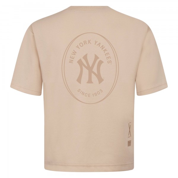 New York Yankees Levelwear Khaki Signet Oversized Luxe Signature Knit T-Shirt