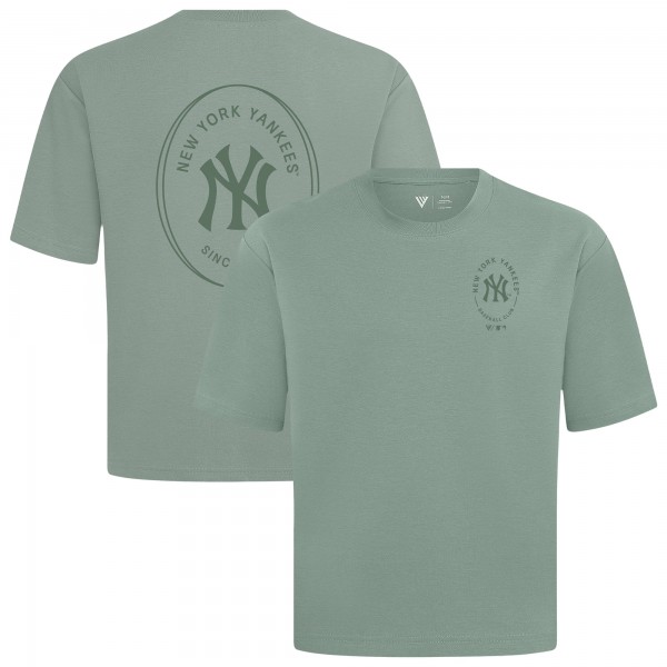 New York Yankees Levelwear Green Signet Oversized Luxe Signature Knit T-Shirt