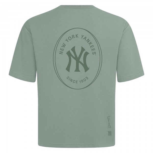 New York Yankees Levelwear Green Signet Oversized Luxe Signature Knit T-Shirt