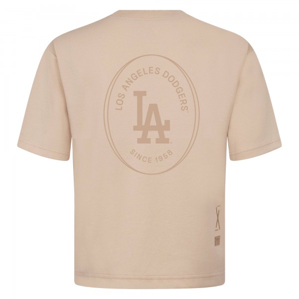 Los Angeles Dodgers Levelwear Khaki Register Oversized Luxe Signature Knit T-Shirt