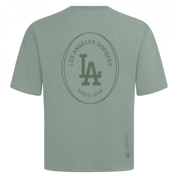 Los Angeles Dodgers Levelwear Green Register Oversized Luxe Signature Knit T-Shirt