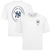 New York Yankees Levelwear White Register Oversized Luxe Signature Knit T-Shirt