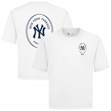 New York Yankees Levelwear White Register Oversized Luxe Signature Knit T-Shirt