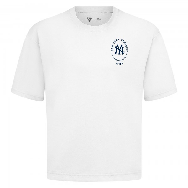 New York Yankees Levelwear White Register Oversized Luxe Signature Knit T-Shirt