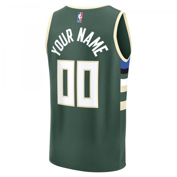 Milwaukee Bucks Fanatics Green Fast Break Custom Jersey - Icon Edition