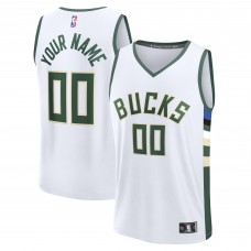 Milwaukee Bucks Fanatics White Fast Break Custom Jersey - Association Edition