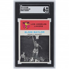 Elgin Baylor Los Angeles Lakers 1961-62 Fleer Sinks a Basket #46 SGC Authenticated 6 Card