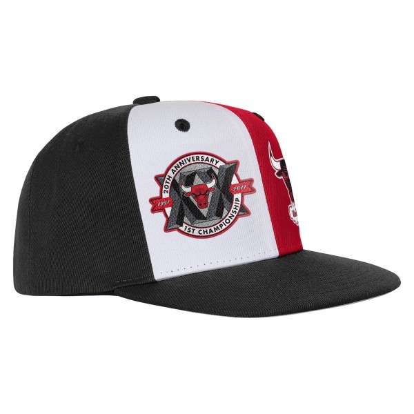Подростковая Chicago Bulls Mitchell & Ness Black 20th Anniversary Duo Front Snapback Hat
