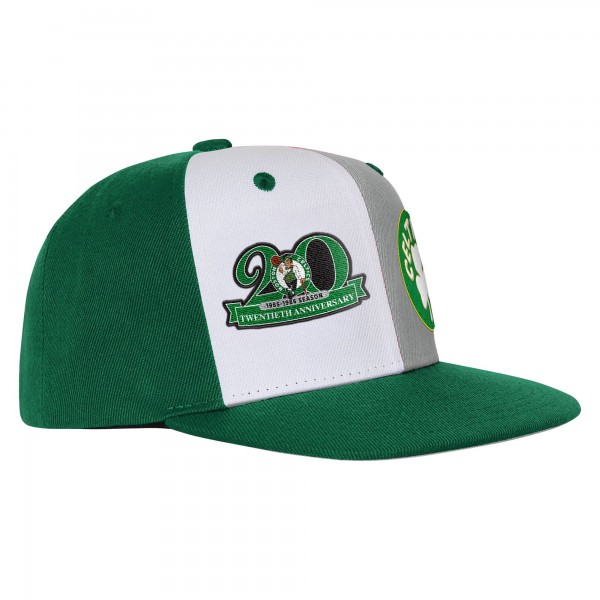 Подростковая Boston Celtics Mitchell & Ness Kelly Green Anniversary Duo Front Snapback Hat