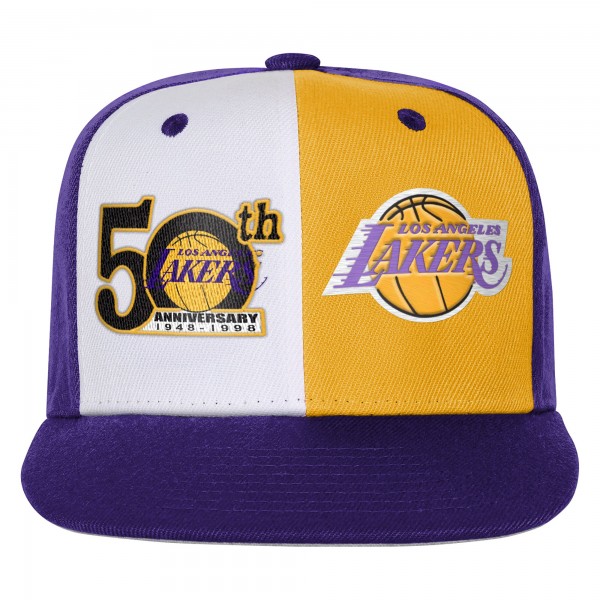 Бейсболка Подростковая Los Angeles Lakers Mitchell & Ness Purple 50th Anniversary Duo Front