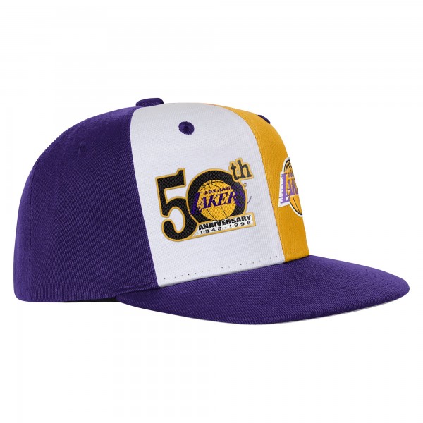 Бейсболка Подростковая Los Angeles Lakers Mitchell & Ness Purple 50th Anniversary Duo Front