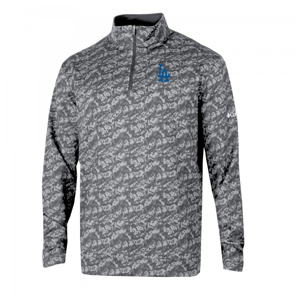 Los Angeles Dodgers Columbia Gray Omni-Wick Wickhams Hills Quarter-Zip Pullover