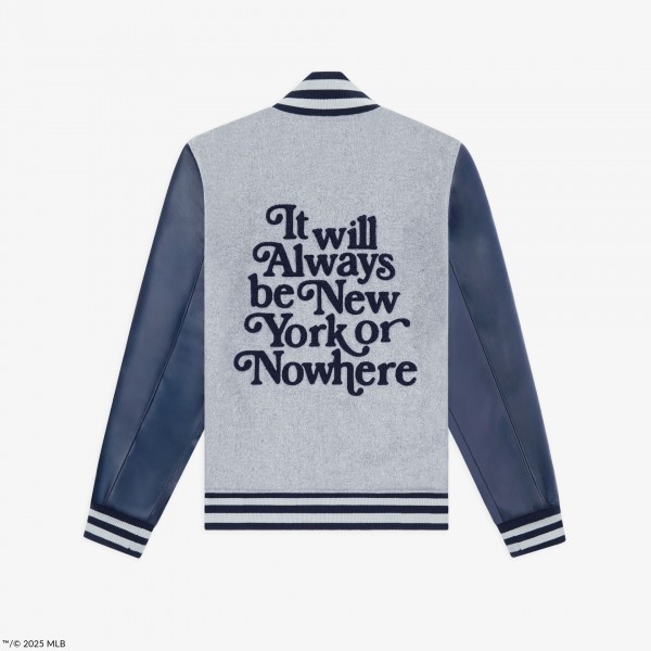 New York Yankees New York or Nowhere x New Era Heather Gray/Navy Full-Snap Varsity Jacket