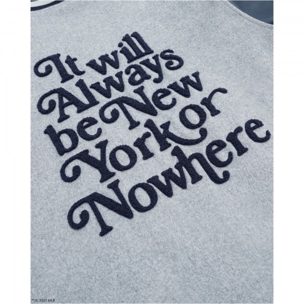New York Yankees New York or Nowhere x New Era Heather Gray/Navy Full-Snap Varsity Jacket