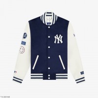 New York Yankees New York or Nowhere x New Era Navy/White Full-Snap Varsity Jacket