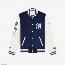 New York Yankees New York or Nowhere x New Era Navy/White Full-Snap Varsity Jacket
