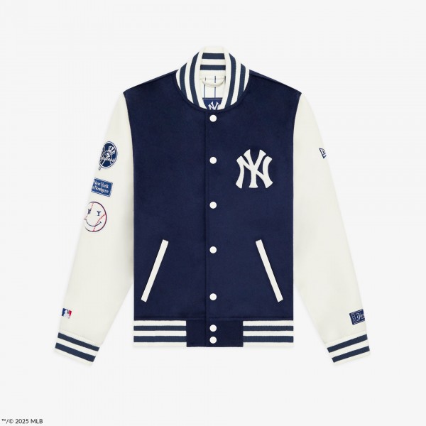 New York Yankees New York or Nowhere x New Era Navy/White Full-Snap Varsity Jacket