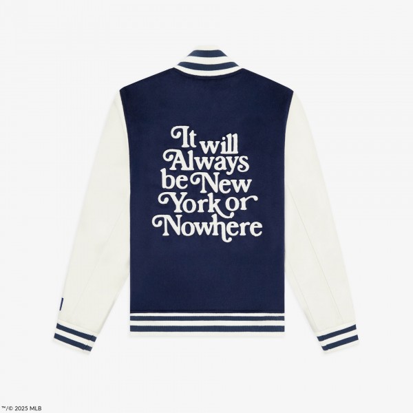 New York Yankees New York or Nowhere x New Era Navy/White Full-Snap Varsity Jacket