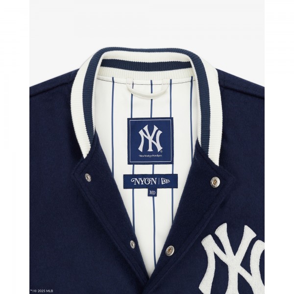 New York Yankees New York or Nowhere x New Era Navy/White Full-Snap Varsity Jacket