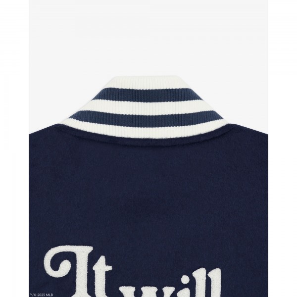New York Yankees New York or Nowhere x New Era Navy/White Full-Snap Varsity Jacket