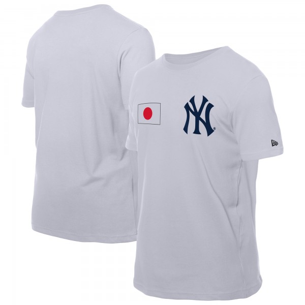 New York Yankees New Era White Japanese Flag T-Shirt