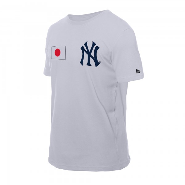 New York Yankees New Era White Japanese Flag T-Shirt