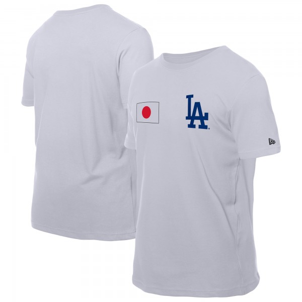 Los Angeles Dodgers New Era White Japanese Flag T-Shirt