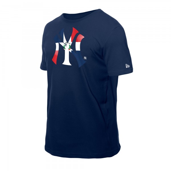 New York Yankees New Era Navy Dominican Republic Flag Logo T-Shirt