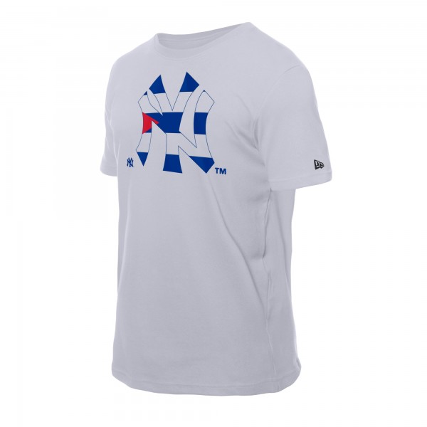 New York Yankees New Era White Cuban Flag Logo T-Shirt