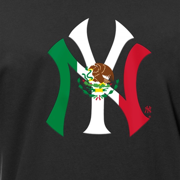 New York Yankees New Era Black Mexican Flag Logo T-Shirt