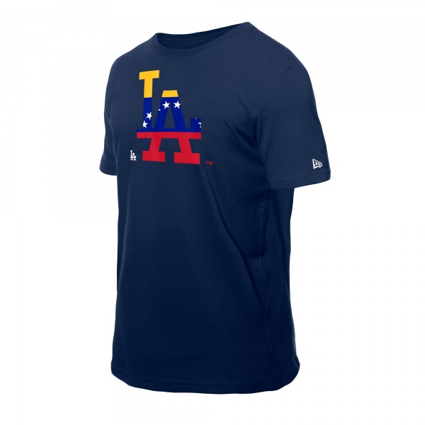 Los Angeles Dodgers New Era Navy Venezuelan Flag Logo T-Shirt