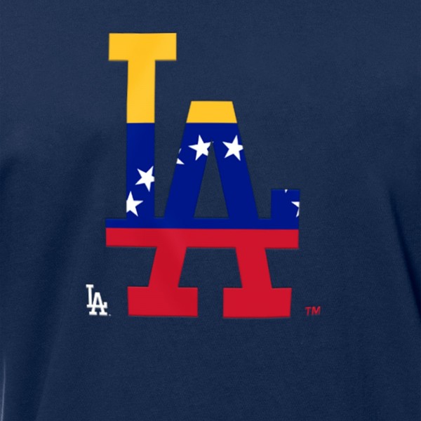 Los Angeles Dodgers New Era Navy Venezuelan Flag Logo T-Shirt