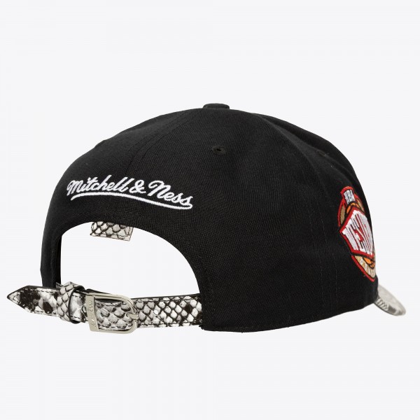 Golden State Warriors Mitchell & Ness x Just Don Black I Love This Team Snakeskin Strapback Hat