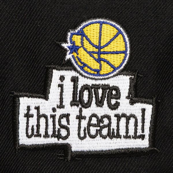 Golden State Warriors Mitchell & Ness x Just Don Black I Love This Team Snakeskin Strapback Hat